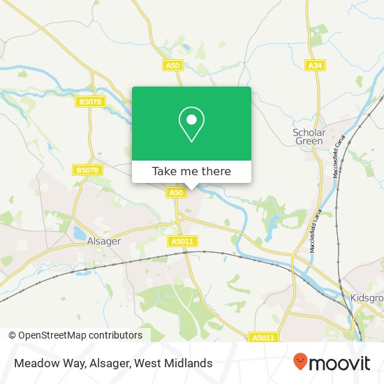 Meadow Way, Alsager map