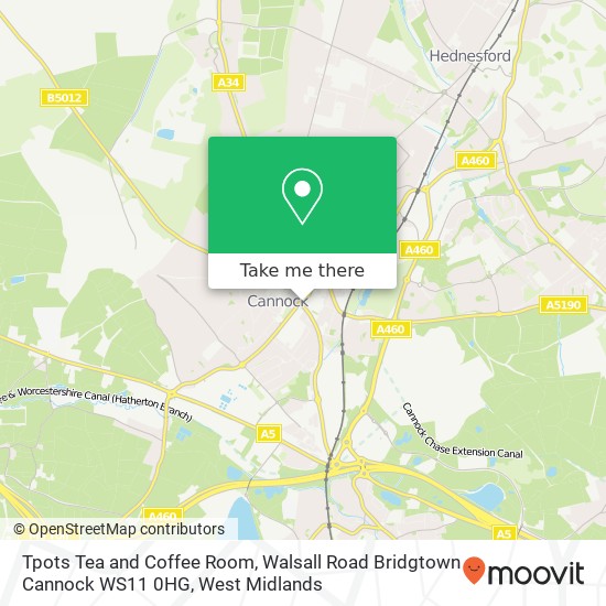 Tpots Tea and Coffee Room, Walsall Road Bridgtown Cannock WS11 0HG map