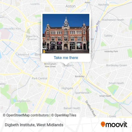Digbeth Institute map