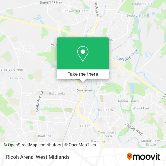 Ricoh Arena map