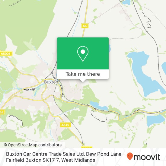 Buxton Car Centre Trade Sales Ltd, Dew Pond Lane Fairfield Buxton SK17 7 map