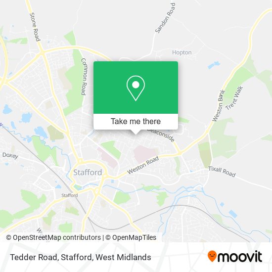 Tedder Road, Stafford map