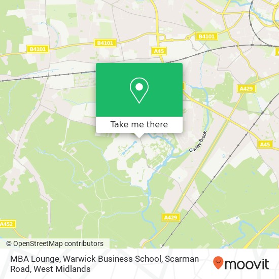 MBA Lounge, Warwick Business School, Scarman Road map