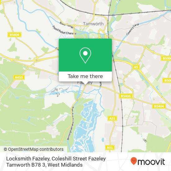 Locksmith Fazeley, Coleshill Street Fazeley Tamworth B78 3 map