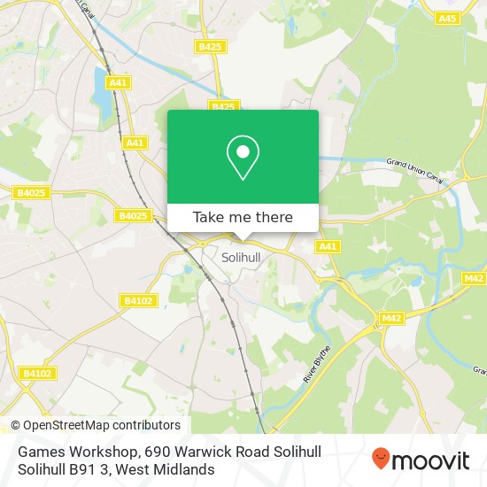 Games Workshop, 690 Warwick Road Solihull Solihull B91 3 map
