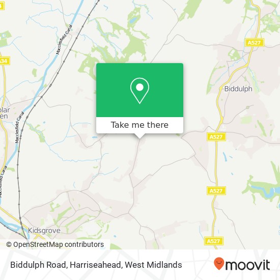 Biddulph Road, Harriseahead map