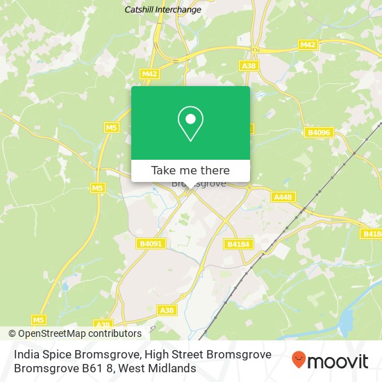 India Spice Bromsgrove, High Street Bromsgrove Bromsgrove B61 8 map