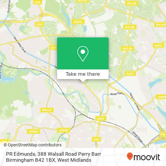 PR Edmunds, 388 Walsall Road Perry Barr Birmingham B42 1BX map