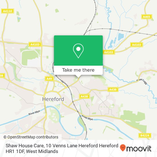 Shaw House Care, 10 Venns Lane Hereford Hereford HR1 1DF map