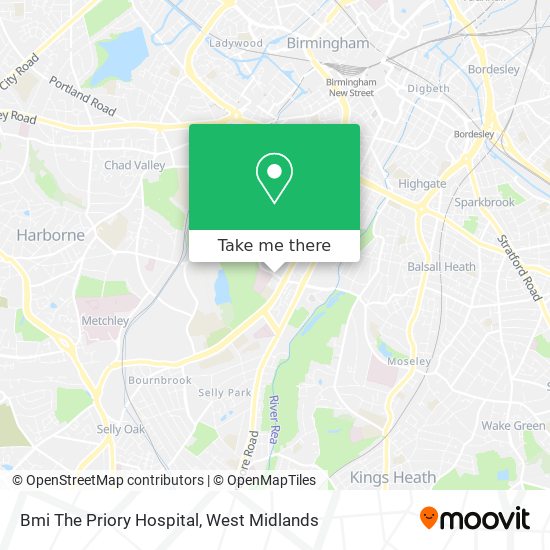 Bmi The Priory Hospital map