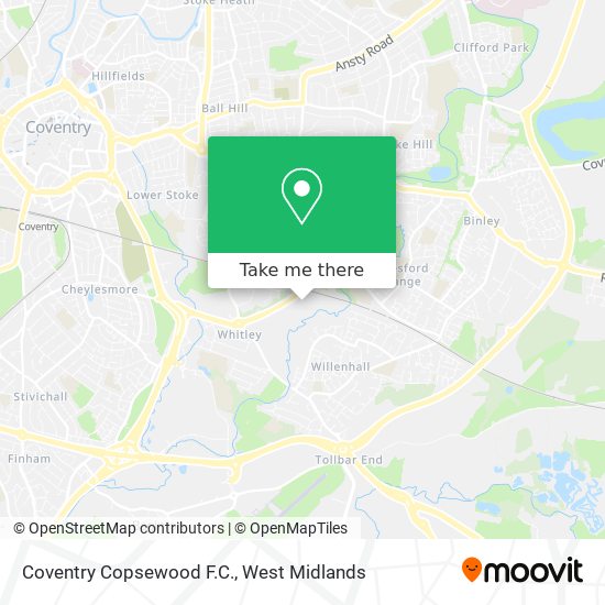 Coventry Copsewood F.C. map