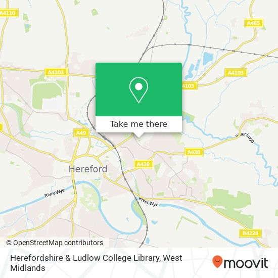 Herefordshire & Ludlow College Library map