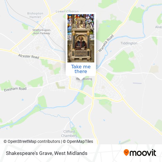 Shakespeare's Grave map
