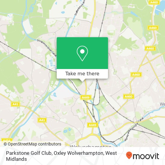 Parkstone Golf Club, Oxley Wolverhampton map