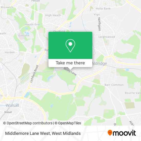 Middlemore Lane West map