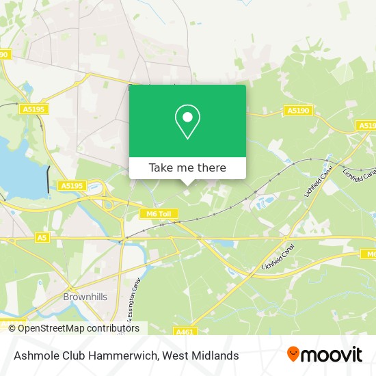 Ashmole Club Hammerwich map