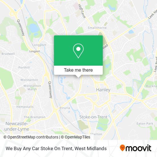 We Buy Any Car Stoke On Trent map
