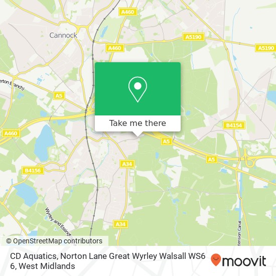 CD Aquatics, Norton Lane Great Wyrley Walsall WS6 6 map