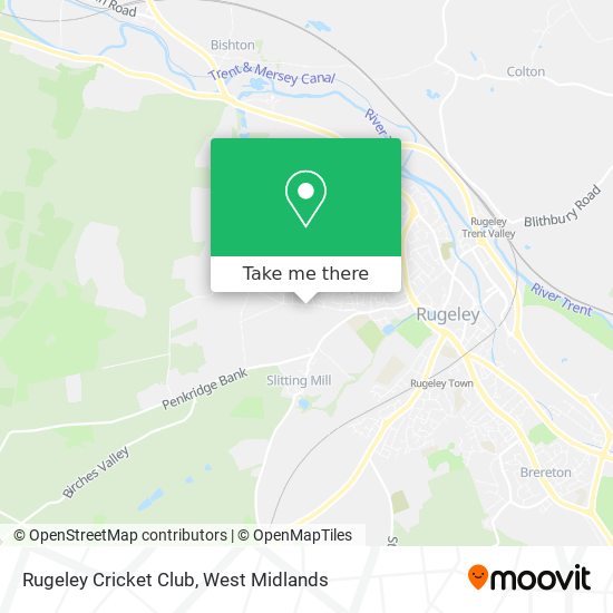 Rugeley Cricket Club map
