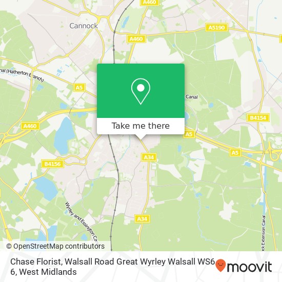 Chase Florist, Walsall Road Great Wyrley Walsall WS6 6 map