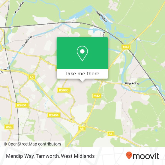 Mendip Way, Tamworth map