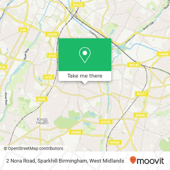 2 Nora Road, Sparkhill Birmingham map