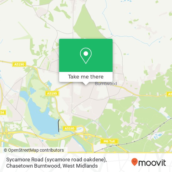 Sycamore Road (sycamore road oakdene), Chasetown Burntwood map