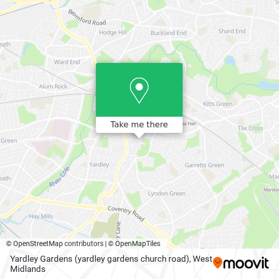 Yardley Gardens (yardley gardens church road) map