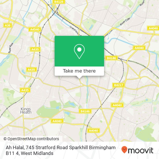 Ah Halal, 745 Stratford Road Sparkhill Birmingham B11 4 map