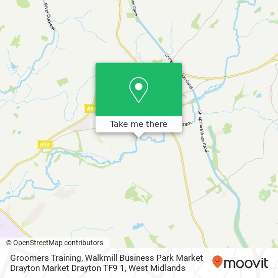 Groomers Training, Walkmill Business Park Market Drayton Market Drayton TF9 1 map