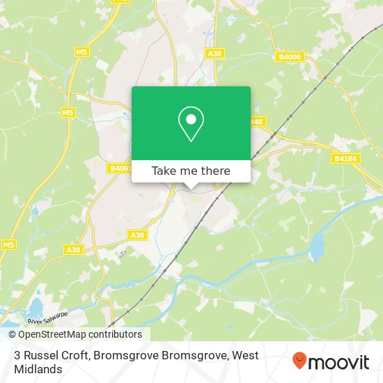 3 Russel Croft, Bromsgrove Bromsgrove map