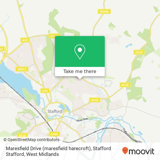 Maresfield Drive (maresfield harecroft), Stafford Stafford map