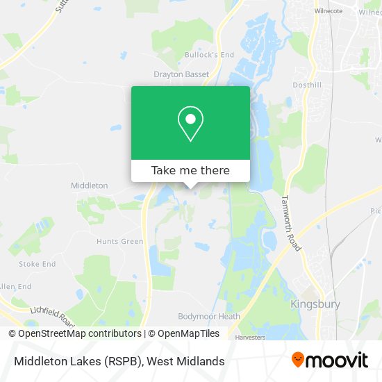 Middleton Lakes (RSPB) map