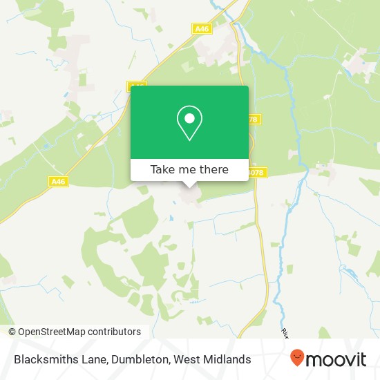 Blacksmiths Lane, Dumbleton map