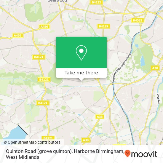 Quinton Road (grove quinton), Harborne Birmingham map