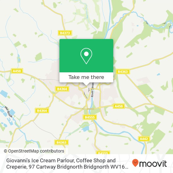 Giovanni's Ice Cream Parlour, Coffee Shop and Creperie, 97 Cartway Bridgnorth Bridgnorth WV16 4BW map