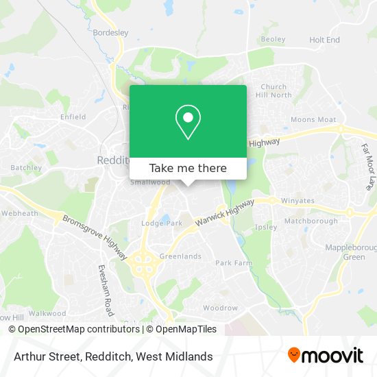 Arthur Street, Redditch map