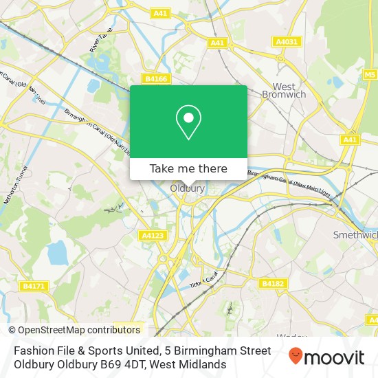 Fashion File & Sports United, 5 Birmingham Street Oldbury Oldbury B69 4DT map