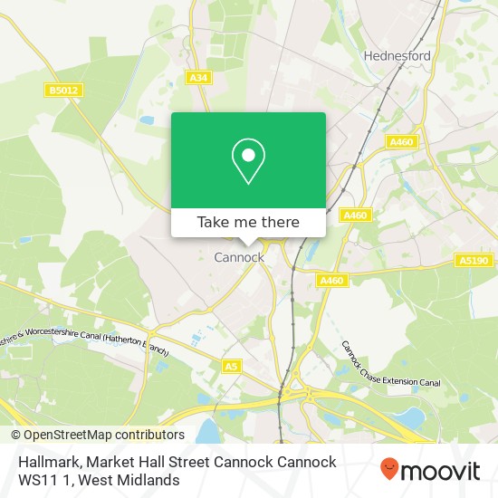 Hallmark, Market Hall Street Cannock Cannock WS11 1 map