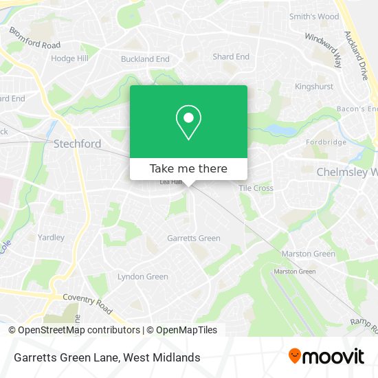Garretts Green Lane map