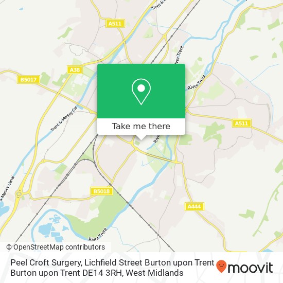Peel Croft Surgery, Lichfield Street Burton upon Trent Burton upon Trent DE14 3RH map