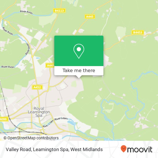 Valley Road, Leamington Spa map