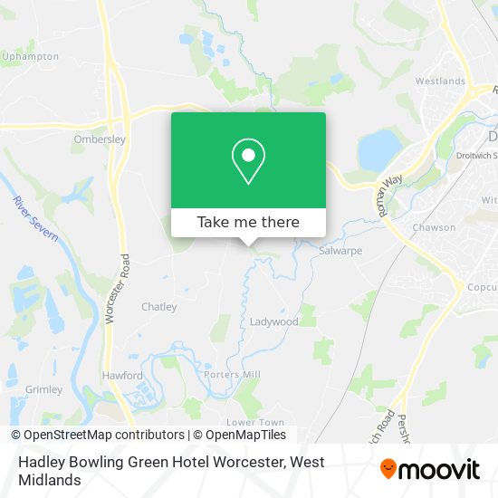 Hadley Bowling Green Hotel Worcester map