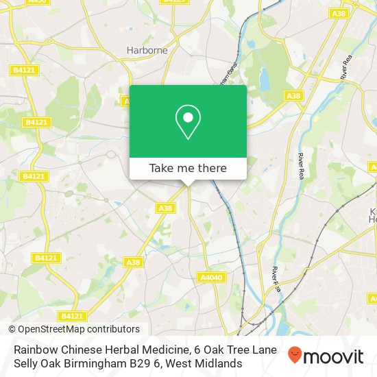 Rainbow Chinese Herbal Medicine, 6 Oak Tree Lane Selly Oak Birmingham B29 6 map