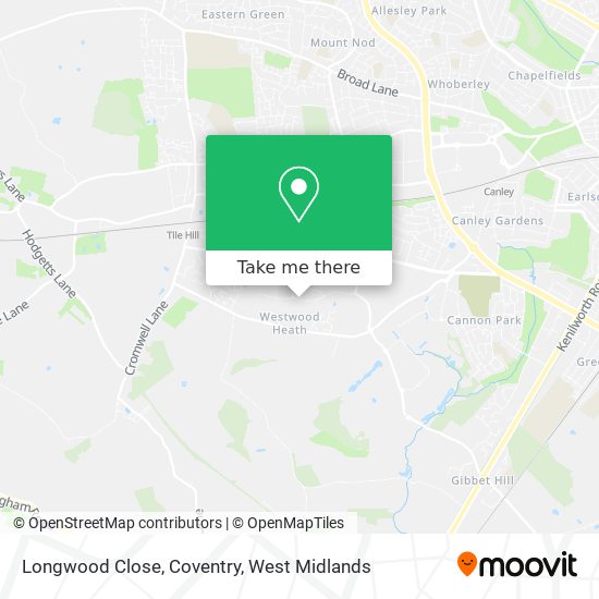 Longwood Close, Coventry map