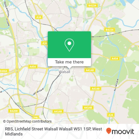 RBS, Lichfield Street Walsall Walsall WS1 1SP map