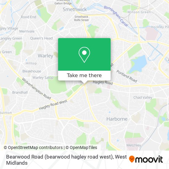 Bearwood Road (bearwood hagley road west) map