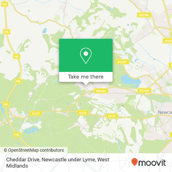 Cheddar Drive, Newcastle under Lyme map