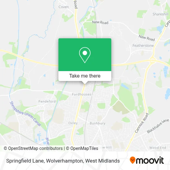 Springfield Lane, Wolverhampton map