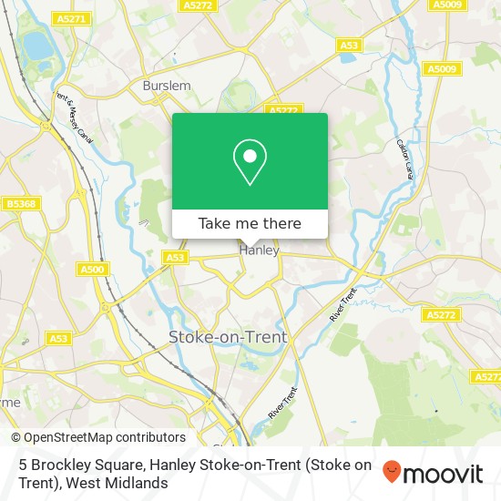 5 Brockley Square, Hanley Stoke-on-Trent (Stoke on Trent) map